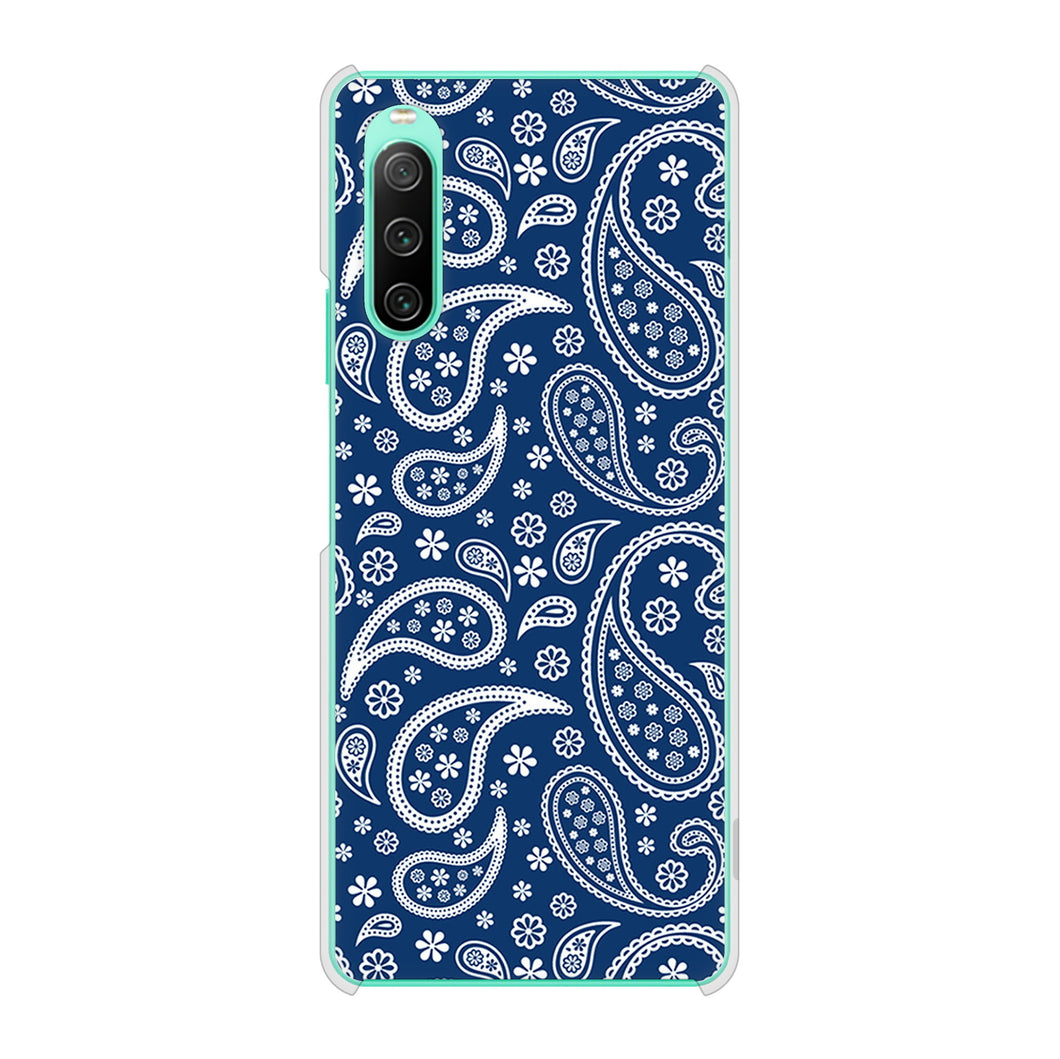 Xperia 10 IV SOG07 au 高画質仕上げ 背面印刷 ハードケース ペイズリー