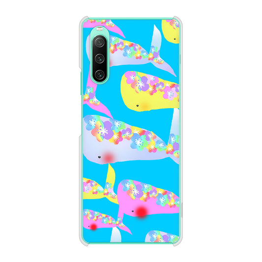 Xperia 10 IV SOG07 au 高画質仕上げ 背面印刷 ハードケース 【1045 くじらの仲間】