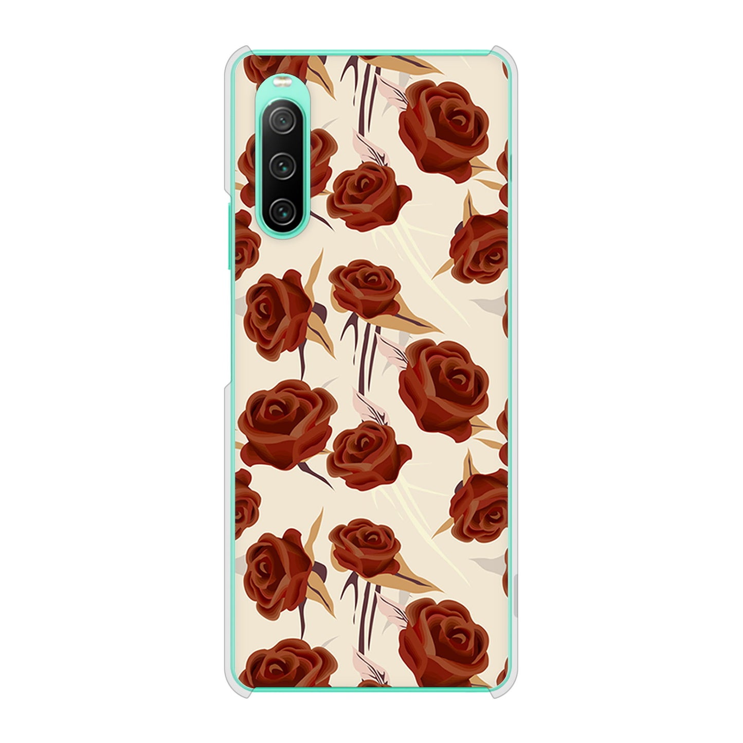 Xperia 10 IV SOG07 au 高画質仕上げ 背面印刷 ハードケース 【1157 クラシックローズ】