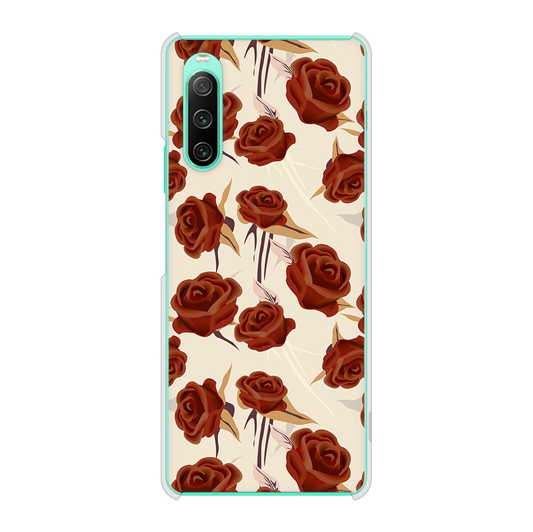 Xperia 10 IV SOG07 au 高画質仕上げ 背面印刷 ハードケース 【1157 クラシックローズ】