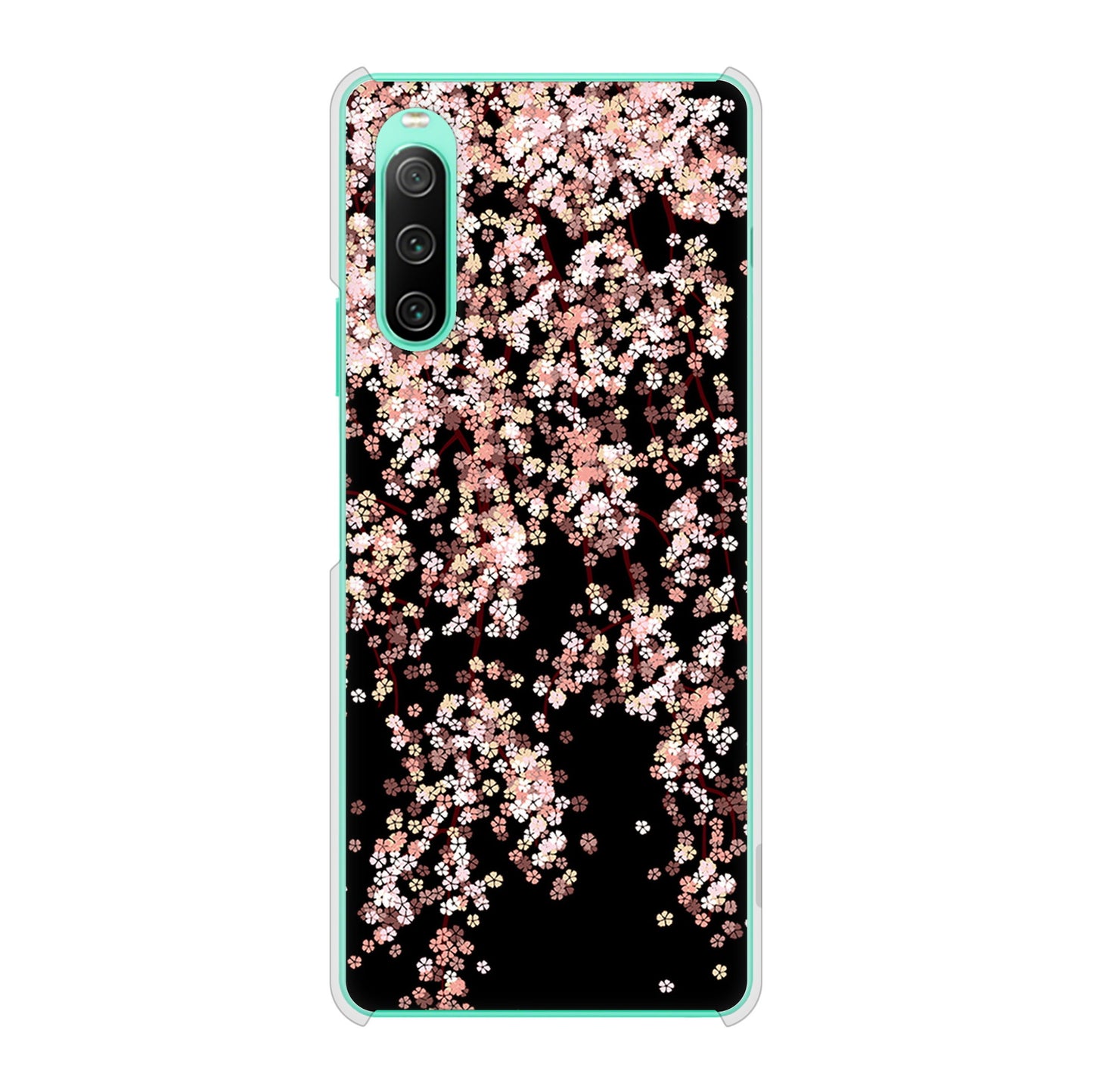 Xperia 10 IV SOG07 au 高画質仕上げ 背面印刷 ハードケース 【1244 しだれ桜】