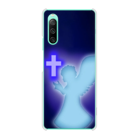 Xperia 10 IV SOG07 au 高画質仕上げ 背面印刷 ハードケース 【1249 祈りを捧げる天使】