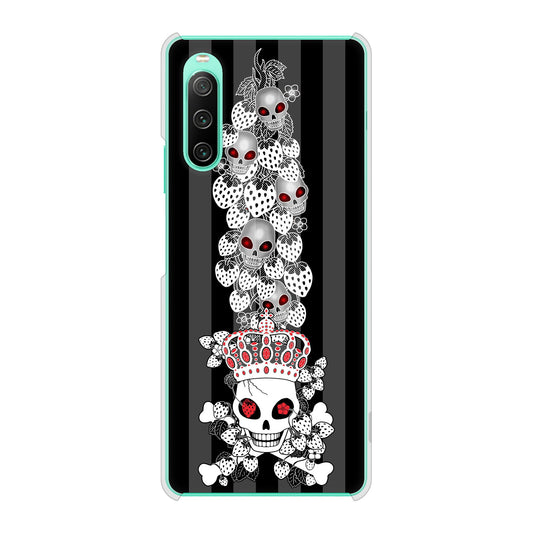 Xperia 10 IV SOG07 au 高画質仕上げ 背面印刷 ハードケース むかいあぐる 苺骸骨王冠蔦