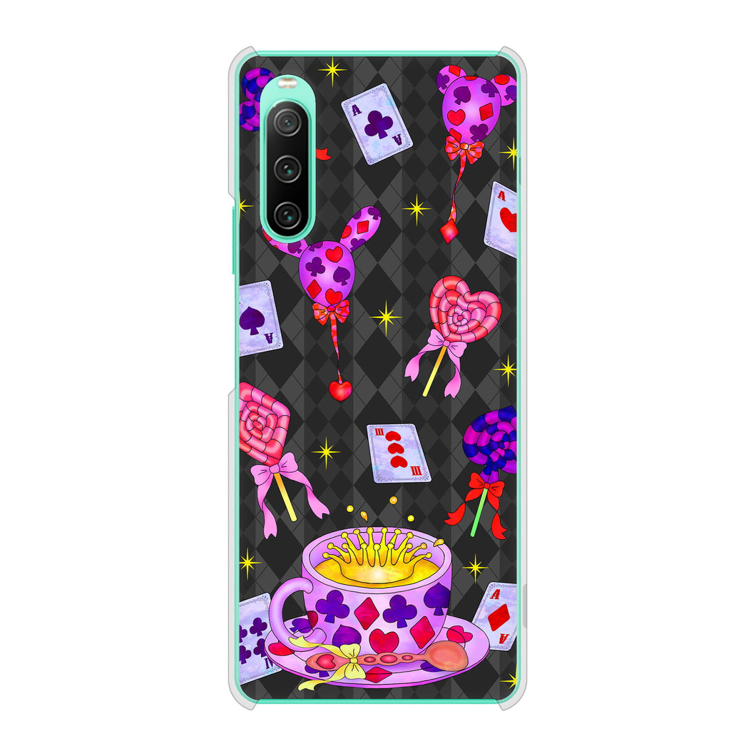 Xperia 10 IV SOG07 au 高画質仕上げ 背面印刷 ハードケース むかいあぐる トランプティー