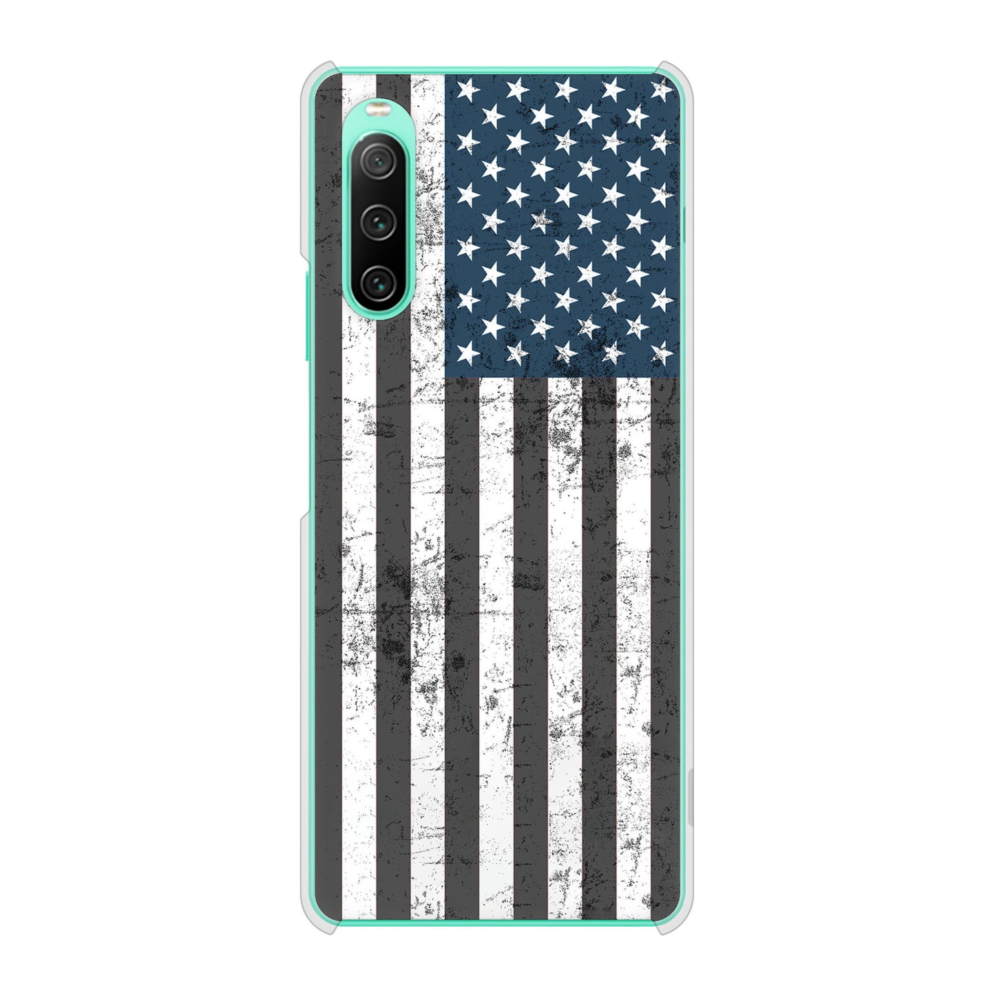 Xperia 10 IV SOG07 au 高画質仕上げ 背面印刷 ハードケース 【EK864 アメリカンフラッグビンテージ】