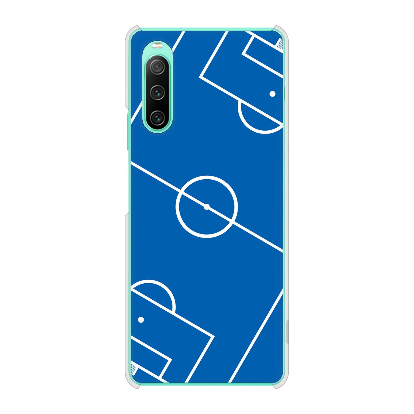 Xperia 10 IV SOG07 au 高画質仕上げ 背面印刷 ハードケース 【IB922 SOCCER_ピッチ】