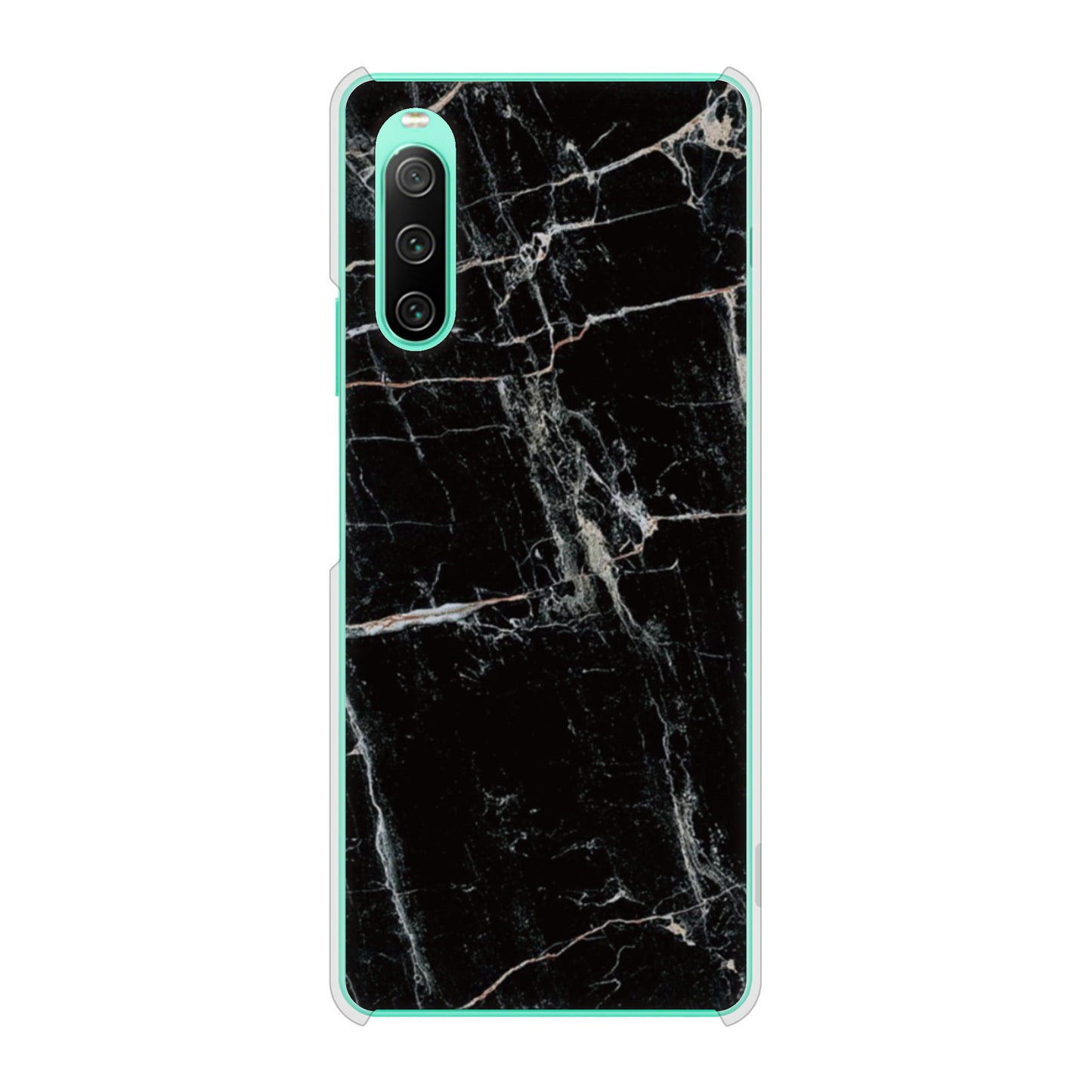 Xperia 10 IV SOG07 au 高画質仕上げ 背面印刷 ハードケース 大理石BK