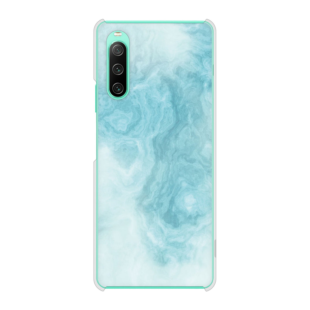 Xperia 10 IV SOG07 au 高画質仕上げ 背面印刷 ハードケース 大理石BK