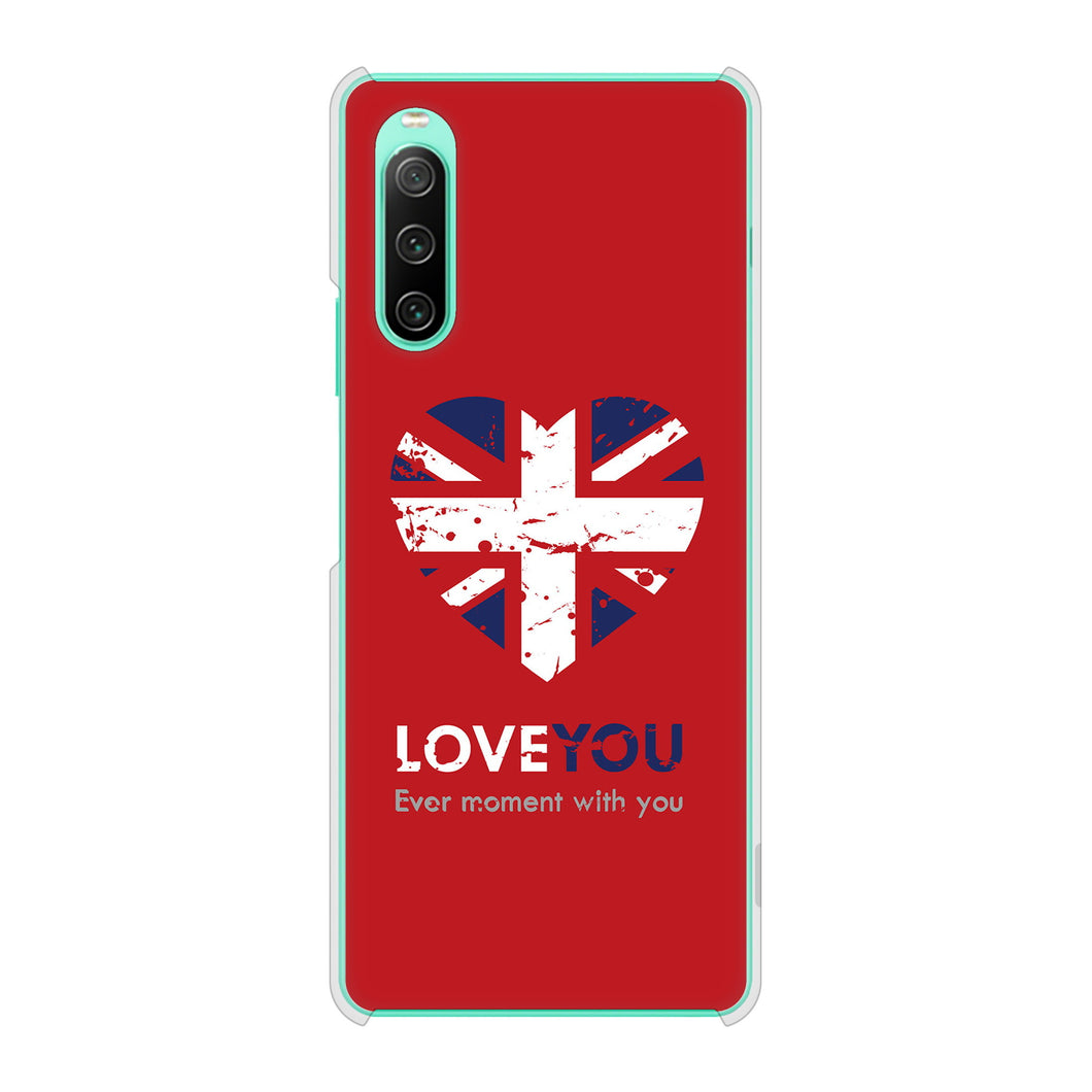 Xperia 10 IV SOG07 au 高画質仕上げ 背面印刷 ハードケース ユニオンジャックハート