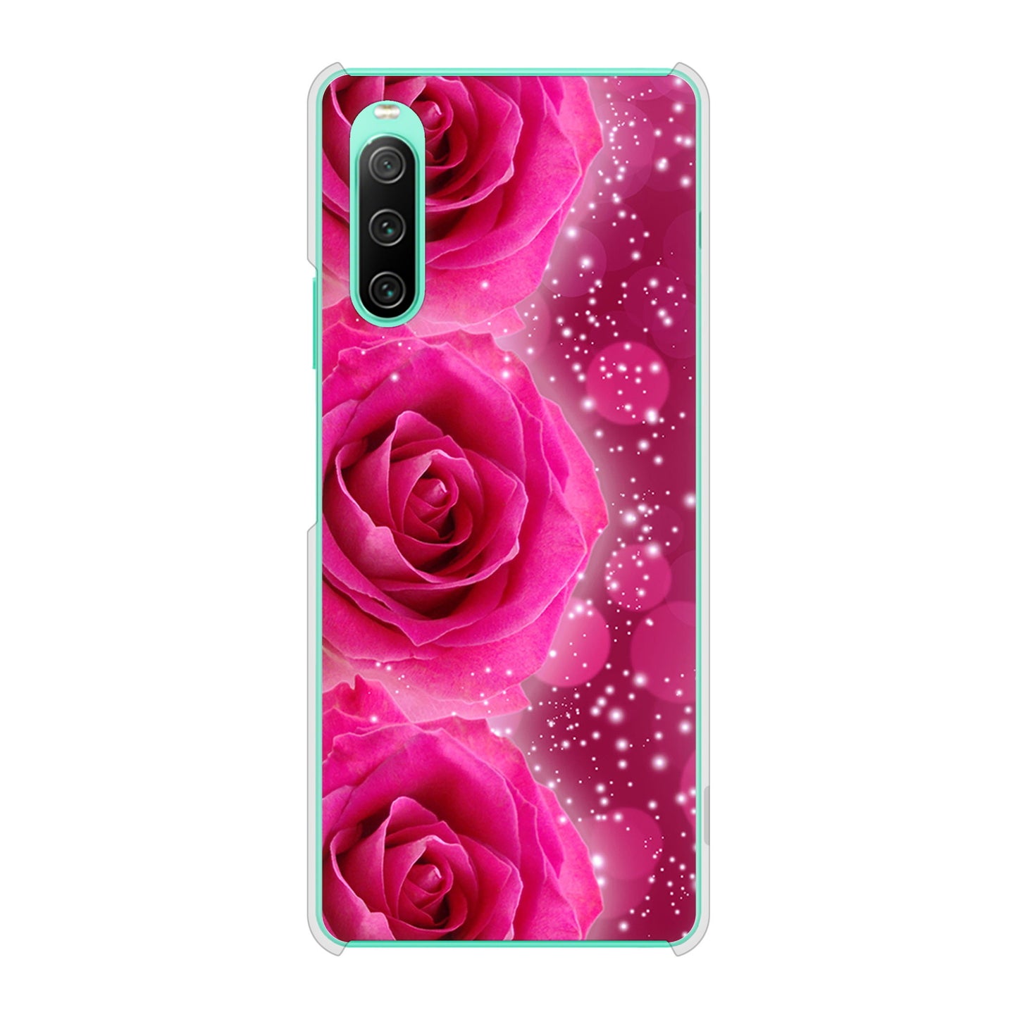 Xperia 10 IV SOG07 au 高画質仕上げ 背面印刷 ハードケース 【VA815 3連のバラ】