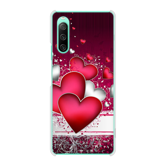 Xperia 10 IV SOG07 au 高画質仕上げ 背面印刷 ハードケース 【VA835 ハートの息吹】