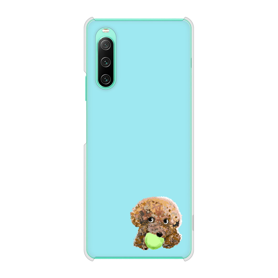 Xperia 10 IV SOG07 au 高画質仕上げ 背面印刷 ハードケース トイプードル&ボール