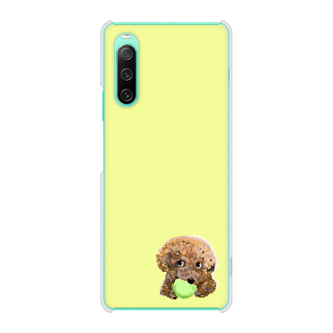 Xperia 10 IV SOG07 au 高画質仕上げ 背面印刷 ハードケース トイプードル&ボール