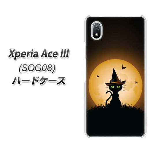 Xperia Ace III SOG08 au 高画質仕上げ 背面印刷 ハードケース【440 猫の魔法使い】