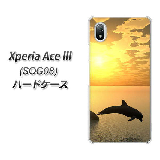 Xperia Ace III SOG08 au 高画質仕上げ 背面印刷 ハードケース【VA845 夕暮れのドルフィン】