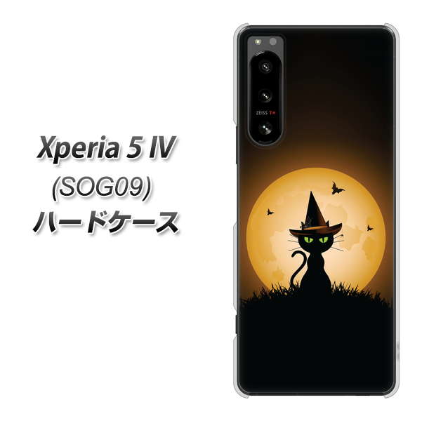 Xperia 5 IV SOG09 au 高画質仕上げ 背面印刷 ハードケース【440 猫の魔法使い】
