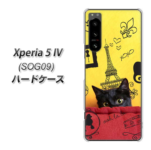Xperia 5 IV SOG09 au 高画質仕上げ 背面印刷 ハードケース【686 パリの子猫】