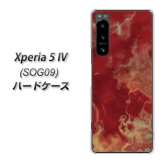 Xperia 5 IV SOG09 au 高画質仕上げ 背面印刷 ハードケース【KM870 大理石RD】