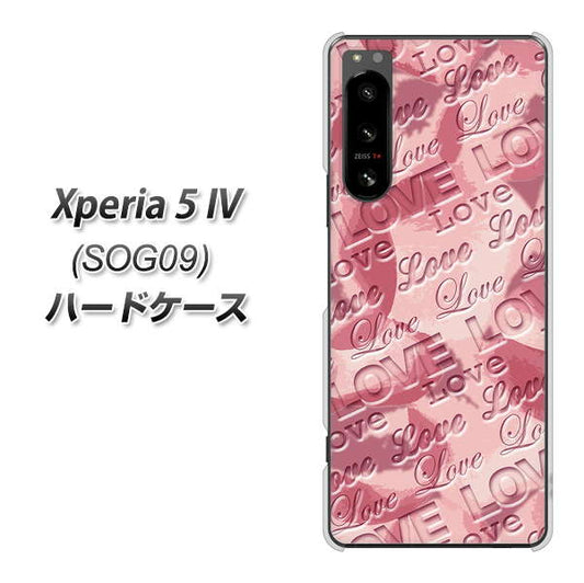 Xperia 5 IV SOG09 au 高画質仕上げ 背面印刷 ハードケース【SC844 フラワーヴェルニLOVE(ローズヴェルール)】