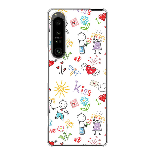 Xperia 1 V SOG10 au 高画質仕上げ 背面印刷 ハードケースカップル&ファミリー