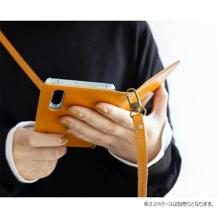 栃木レザー 本革 スマホ用ショルダーストラップ 約75~134cm