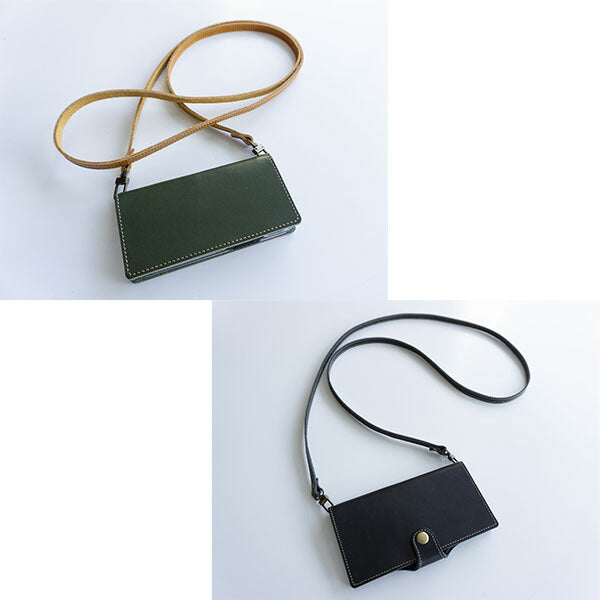 栃木レザー 本革 スマホ用ショルダーストラップ 約75~134cm