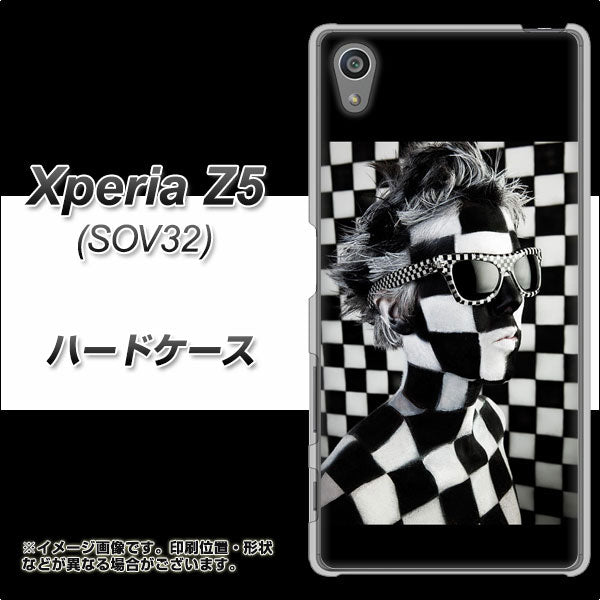 au エクスペリアZ5 SOV32 高画質仕上げ 背面印刷 ハードケース【357 bk&wh】