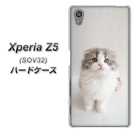 au エクスペリアZ5 SOV32 高画質仕上げ 背面印刷 ハードケース【VA803 まっていますネコ】