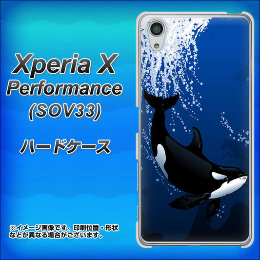 au エクスペリアX パフォーマンス SOV33 高画質仕上げ 背面印刷 ハードケース【423 シャチ】