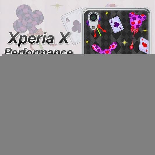 au エクスペリアX パフォーマンス SOV33 高画質仕上げ 背面印刷 ハードケース【AG818 トランプティー(黒)】