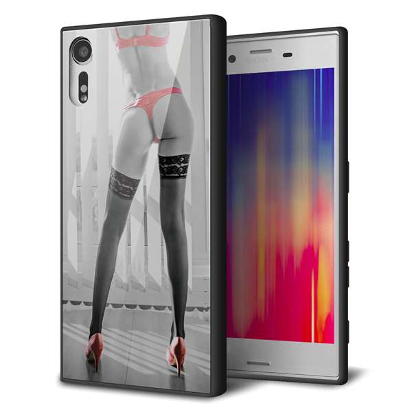 au エクスペリアXZ SOV34 強化ガラス&TPUスマホケース ガラプリ【KM889 ハイヒール】