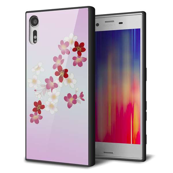 au エクスペリアXZ SOV34 強化ガラス&TPUスマホケース ガラプリ【YJ320 桜 和】