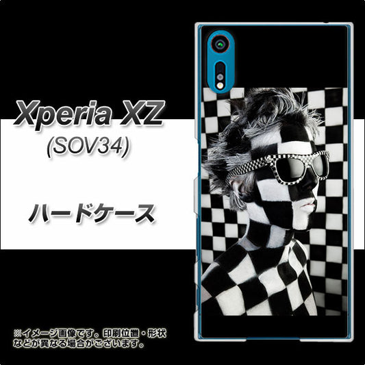 au エクスペリアXZ SOV34 高画質仕上げ 背面印刷 ハードケース【357 bk&wh】