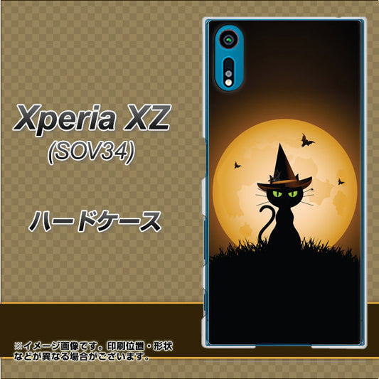 au エクスペリアXZ SOV34 高画質仕上げ 背面印刷 ハードケース【440 猫の魔法使い】