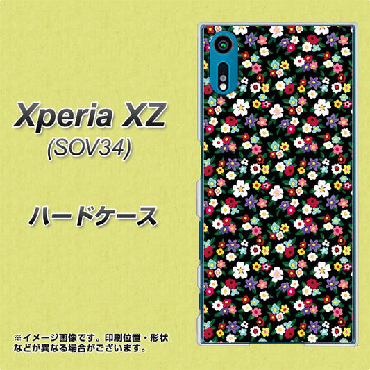 au エクスペリアXZ SOV34 高画質仕上げ 背面印刷 ハードケース【778 マイクロリバティプリントBK】