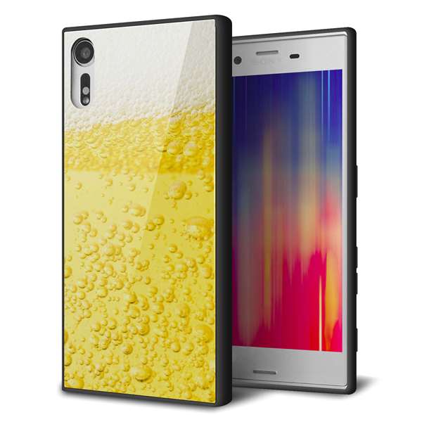 au エクスペリア XZs SOV35 強化ガラス&TPUスマホケース ガラプリ【450 生ビール】