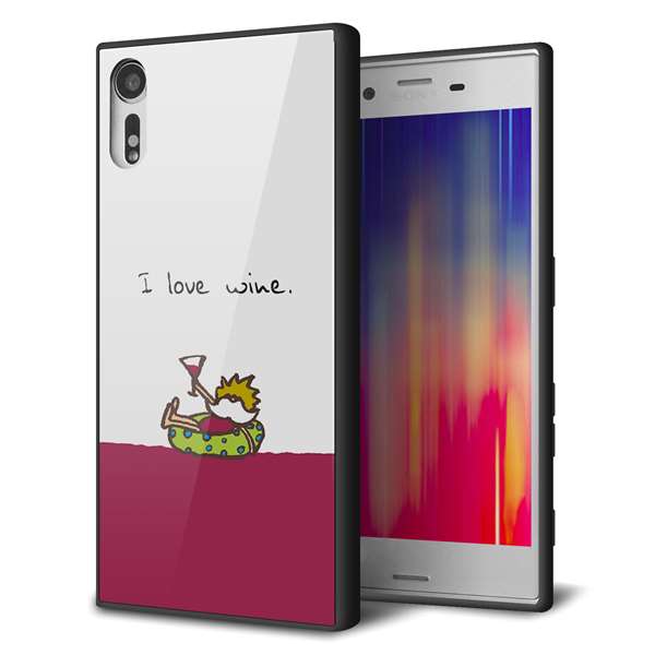 au エクスペリア XZs SOV35 強化ガラス&TPUスマホケース ガラプリ【IA811 ワインの神様】