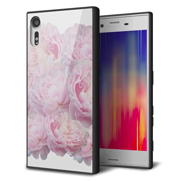 au エクスペリア XZs SOV35 強化ガラス&TPUスマホケース ガラプリ【YI885 フラワー6】