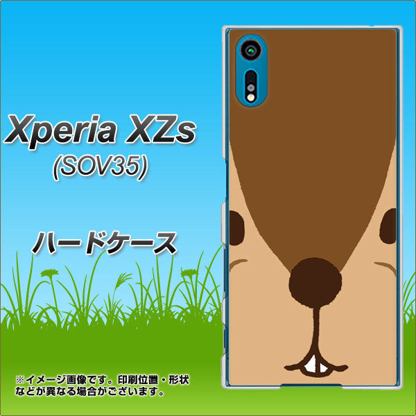 au エクスペリア XZs SOV35 高画質仕上げ 背面印刷 ハードケース【349 りす】