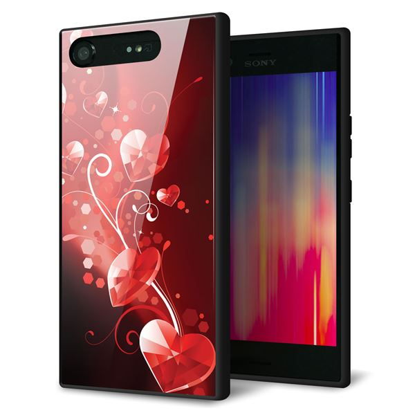 au エクスペリア XZ1 SOV36 強化ガラス&TPUスマホケース ガラプリ【385 クリスタルな恋】