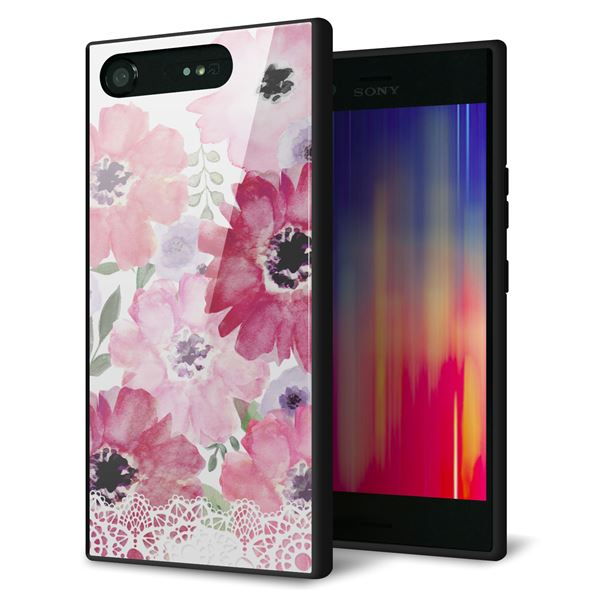 au エクスペリア XZ1 SOV36 強化ガラス&TPUスマホケース ガラプリ【SC943 ドゥ・パフューム1】