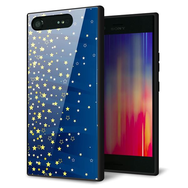 au エクスペリア XZ1 SOV36 強化ガラス&TPUスマホケース ガラプリ【VA842 満天の星空】