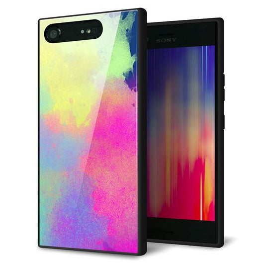 au エクスペリア XZ1 SOV36 強化ガラス&TPUスマホケース ガラプリ【YJ294 デザイン色彩】