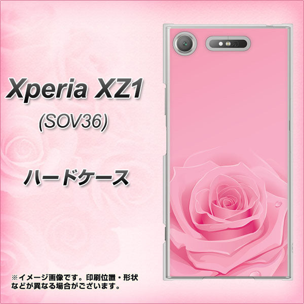 au エクスペリア XZ1 SOV36 高画質仕上げ 背面印刷 ハードケース【401 ピンクのバラ】