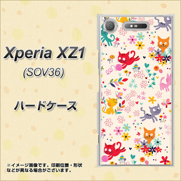 au エクスペリア XZ1 SOV36 高画質仕上げ 背面印刷 ハードケース【693 ネコのあそび場】