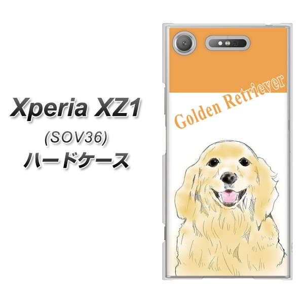au エクスペリア XZ1 SOV36 高画質仕上げ 背面印刷 ハードケース【YD827 ゴールデンレトリバー03】