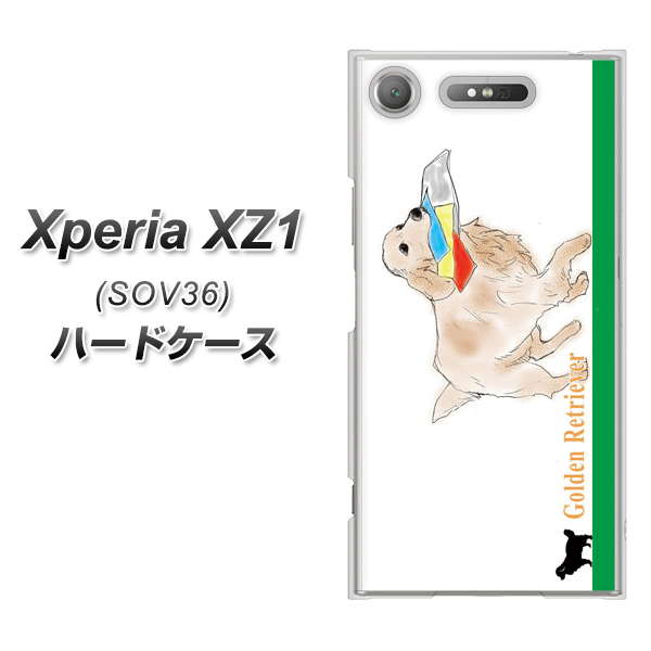 au エクスペリア XZ1 SOV36 高画質仕上げ 背面印刷 ハードケース【YD829 ゴールデンレトリバー05】