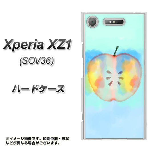au エクスペリア XZ1 SOV36 高画質仕上げ 背面印刷 ハードケース【YJ181 りんご 水彩181】