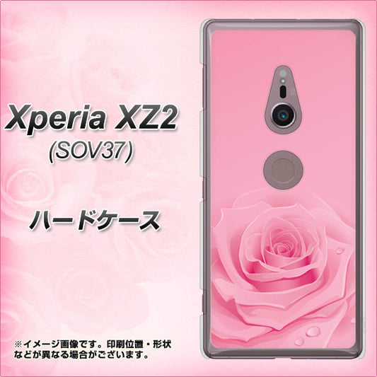 au エクスペリア XZ2 SOV37 高画質仕上げ 背面印刷 ハードケース【401 ピンクのバラ】