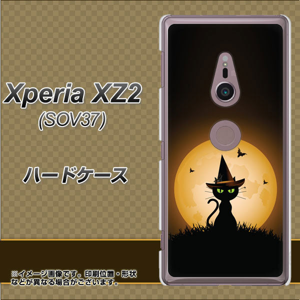 au エクスペリア XZ2 SOV37 高画質仕上げ 背面印刷 ハードケース【440 猫の魔法使い】